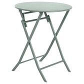 Table de jardin pliante ronde GREENSBORO Vert olive 2 places - Acier traité époxy, Traitement antirouille renforcé Vert olive