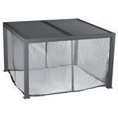 Moustiquaire pour pergola bioclimatique MAJAÉ Granit Pour MAJAÉ 3,6 x 3,6 m - L. 340 x H. 210 cm - 1 set de 4 rideaux Granit