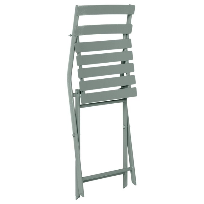 Chaise de jardin pliante GREENSBORO Vert olive Acier traité époxy, Traitement antirouille renforcé Vert olive