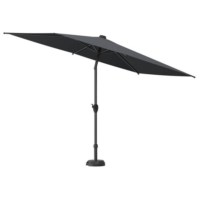 Parasol droit rectangulaire inclinable LOOMPA Ardoise 3 x 2 m - Aluminium, Polyester3445