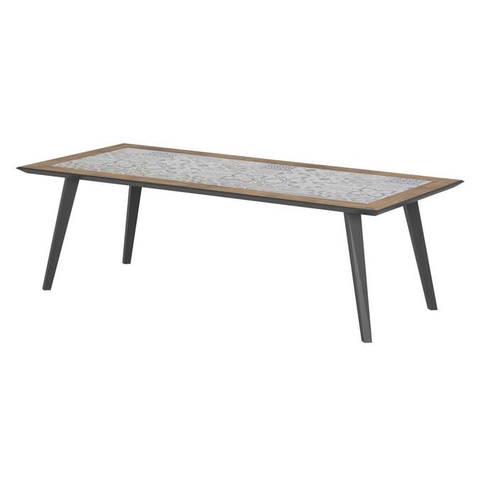 Table de jardin rectangulaire LAMBADA Céramique & Graphite 8 places - Acier traité époxy et électrodéposition, Céramique Céramique / Graphite