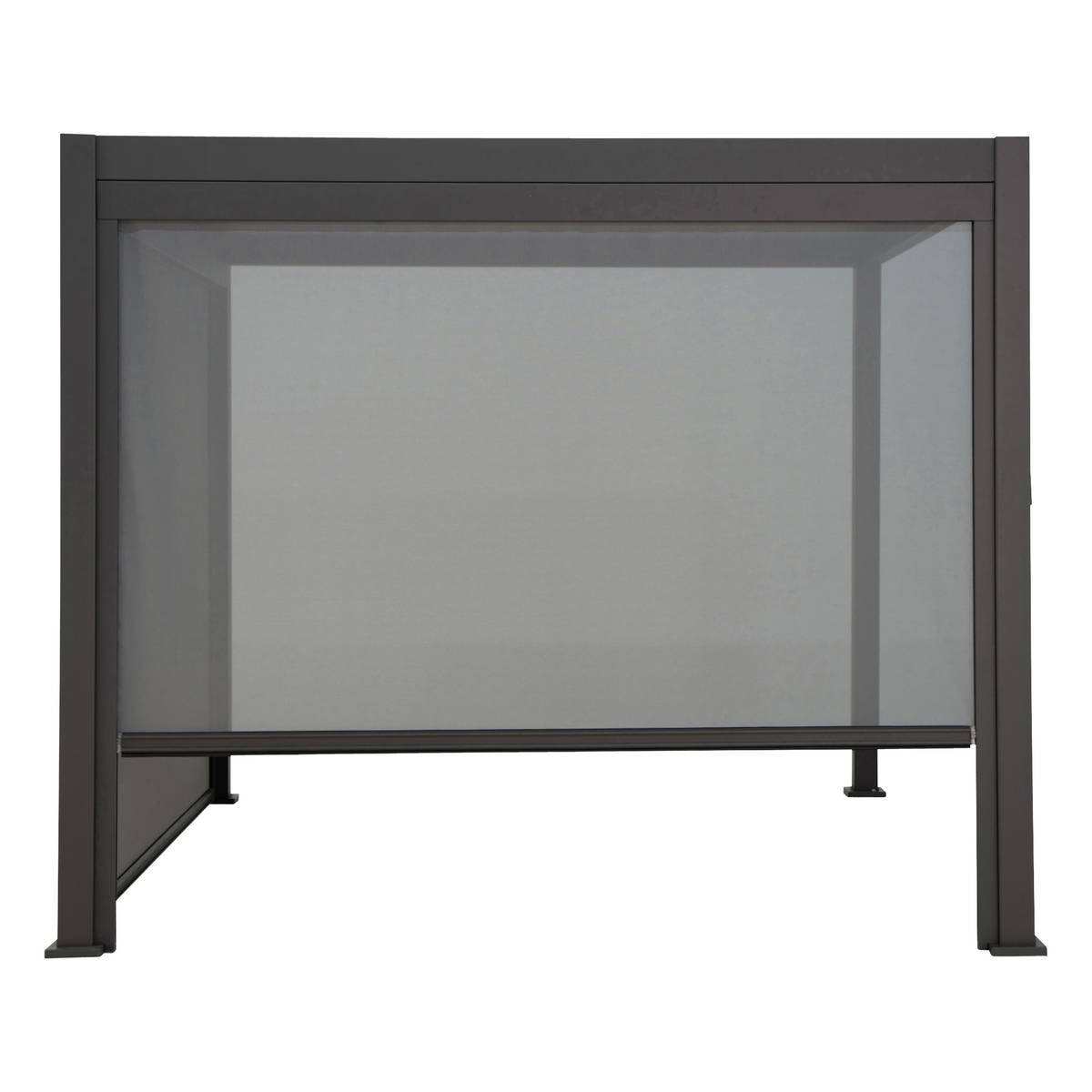 Store pour pergola bioclimatique EVORA Ardoise Pour EVORA Côté 3,6 m - 3,3 m - Aluminium, Texaline Ardoise