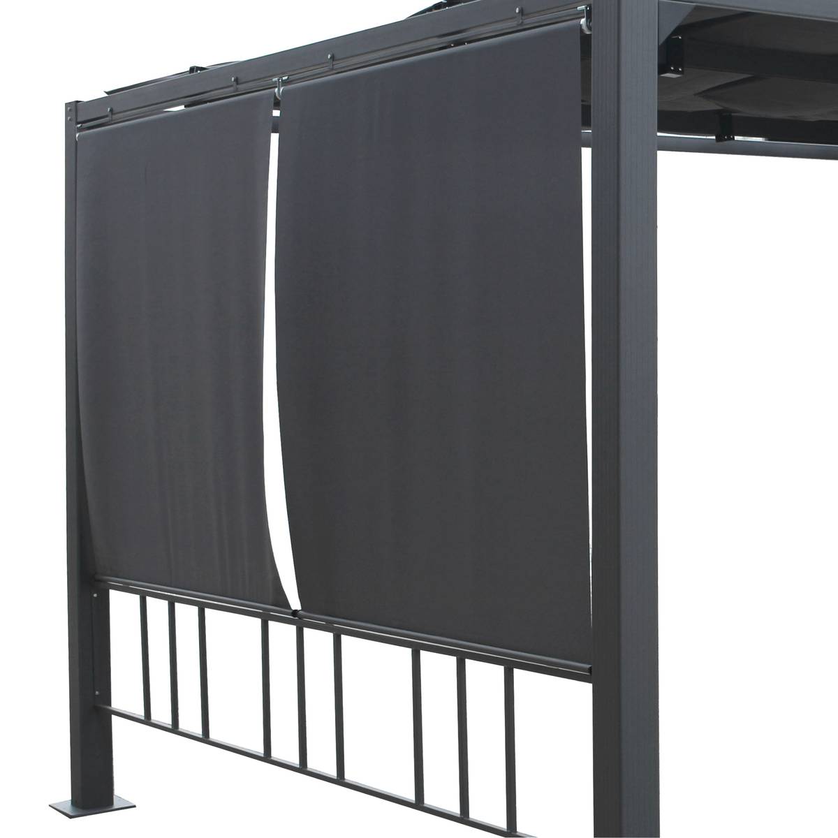 Kit de 4 stores pour tonnelle MOAI Pour MOAI 3 x 4 m - Polyester Ardoise
