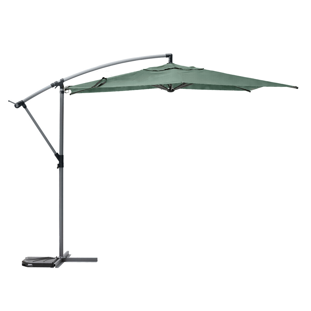 Parasol déporté rond MANOA Vert olive & Gris quartz 3 m - Aluminium traité époxy, Acier, Polyester Vert olive