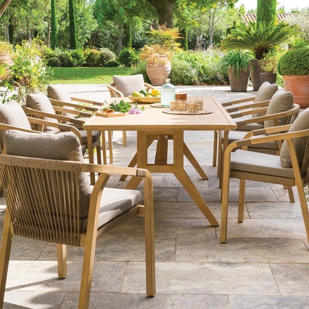 Soldes : table et chaise de jardin aluminium, bois - Hespéride