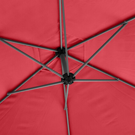 Parasol déporté rond MANOA Grenade & Graphite 3 m - Aluminium traité époxy, Acier, Polyester