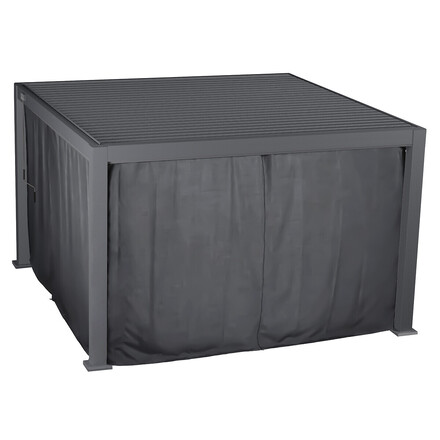 Kit de rideaux, moustiquaires et rails pour pergola bioclimatique EVORA Ardoise