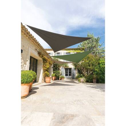 Hespéride Voile D'Ombrage Triangulaire Shae 4x4x4m Bleu Canard - Toile Solaire Élégante Pour Jardin Et Terrasse