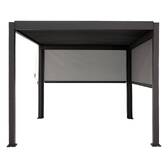 Store pour pergola bioclimatique EVORA Ardoise Pour EVORA Côté 3,6 m - 3,3 m - Aluminium, Texaline Ardoise