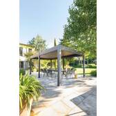 Pergola bioclimatique EVORA Graphite 6 x 3,6 m - Structure et lames doubles en aluminium Graphite