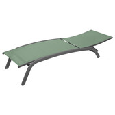 Transat BONAO Vert olive & Graphite 2 roues - Aluminium traité époxy, Texaline Vert olive / Graphite