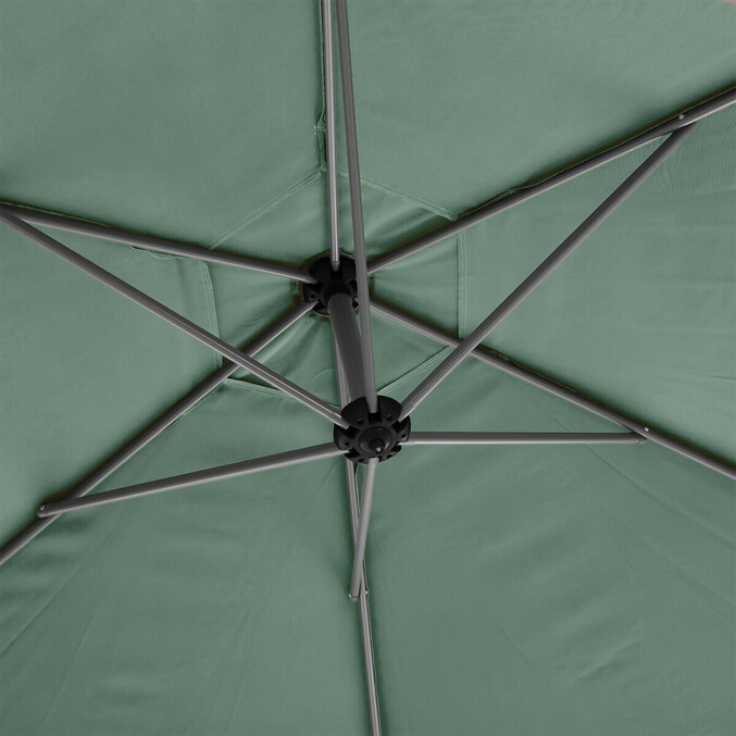 Parasol déporté rond MANOA Vert olive & Gris quartz 3 m - Aluminium traité époxy, Acier, Polyester Vert olive
