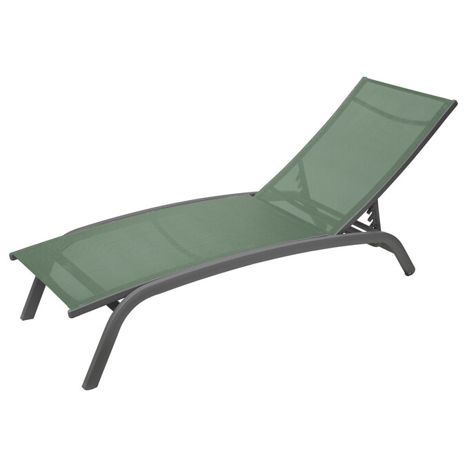 Transat BONAO Vert olive & Graphite 2 roues - Aluminium traité époxy, Texaline Vert olive / Graphite