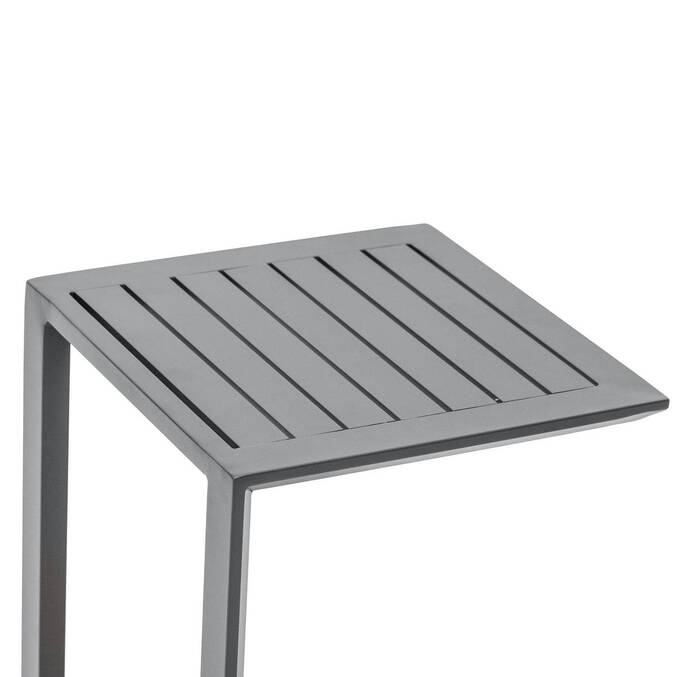 Table d'appoint de jardin carré ÉVASION Graphite 38 x 38 cm - Aluminium traité époxy Graphite