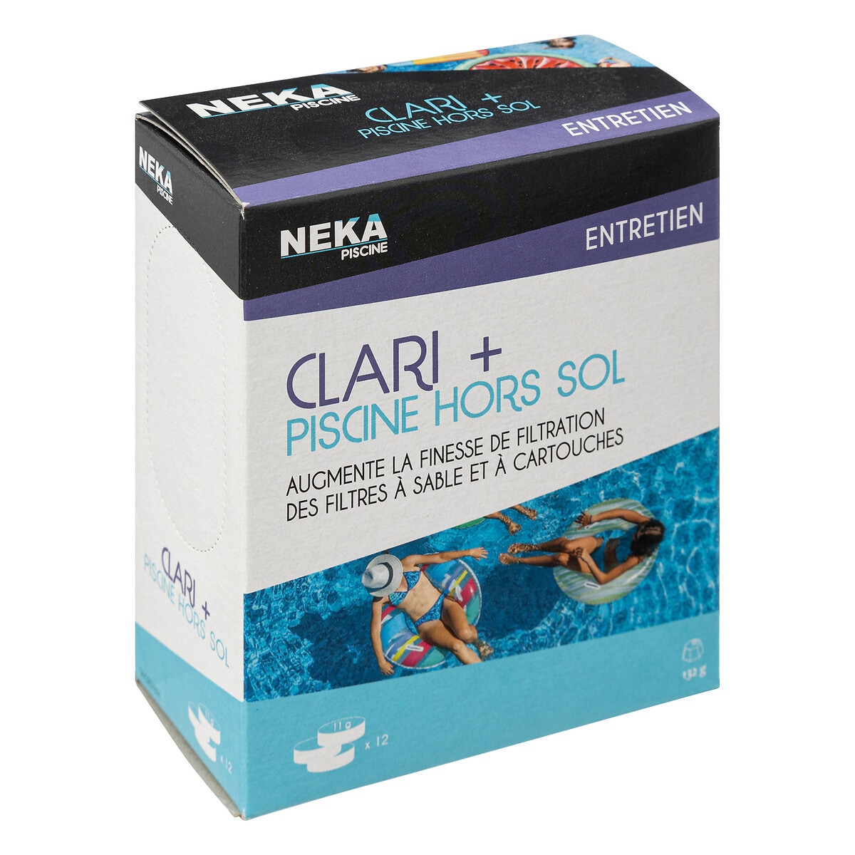 12 pastilles de clarifiant ultra concentré Clari+Pisc de 11g NEKA Pour  piscine hors-sol de 8 à 20 m2