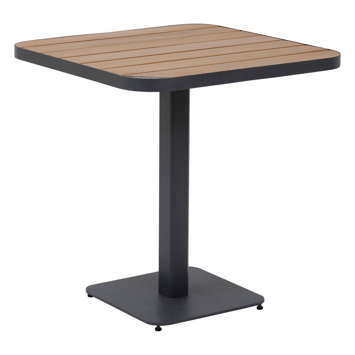 Table de jardin bistro TYLA Acacia & Graphite 2 places - Acier traité époxy, Acacia certifié FSC® Acacia / Graphite