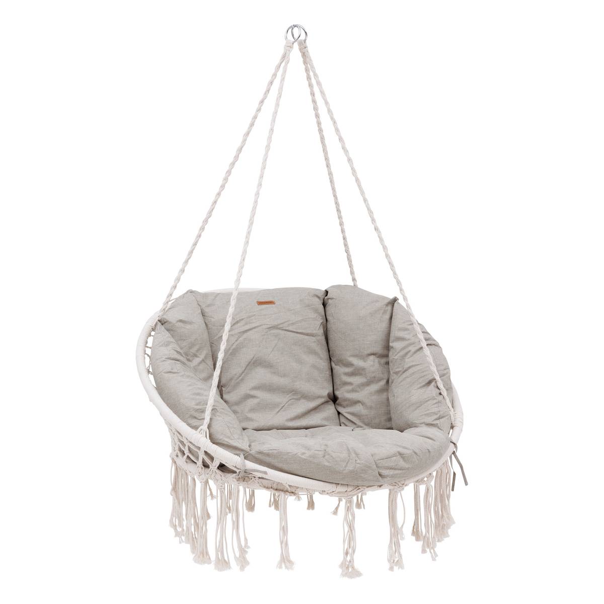Chaise de détente suspendue CORDESSA Noisette Acier traité époxy, Polyester Beige
