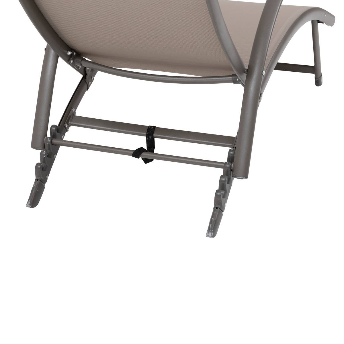 Transat SAMBA Noisette / Praline 4 positions - Aluminium traité époxy, Texaline Noisette / Praline