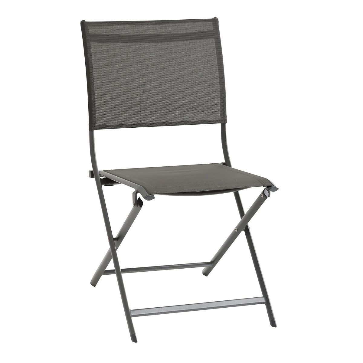 4 Chaises De Jardin Pliantes Hespéride Essentia - Anthracite - Aluminium Et Texaline