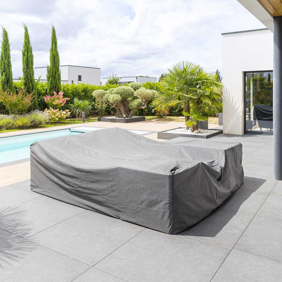 Housse de protection HAMBO pour salon Gris M 250 x 250 x 90 cm - Polyester Gris