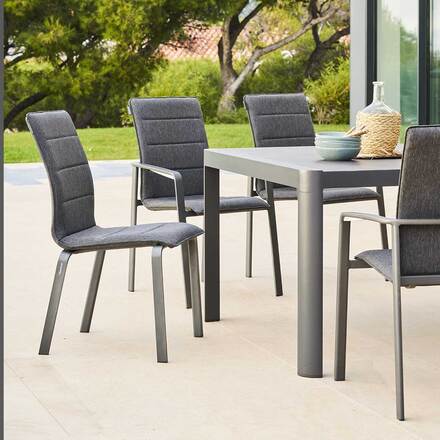 Chaise de jardin empilable DIESE Anthracite & Graphite