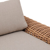 Fauteuil de salon de jardin SAVINIA Tahini Aluminium traité époxy, Résine tressée Tahini