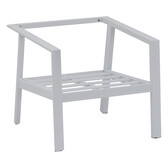 Salon de jardin PAVANE Beige ficelle & Blanc 5 places - Aluminium traité époxy, Polyester Beige ficelle / Blanc