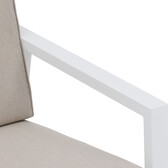 Salon de jardin PAVANE Beige ficelle & Blanc 5 places - Aluminium traité époxy, Polyester Beige ficelle / Blanc