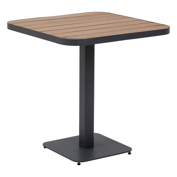Table de jardin bistro TYLA Acacia & Graphite 2 places - Acier traité époxy, Acacia certifié FSC® Acacia / Graphite