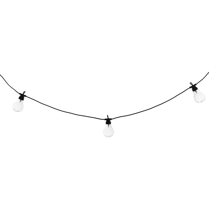 Guirlande lumineuse d'extérieur solaire 10 ampoules Noir