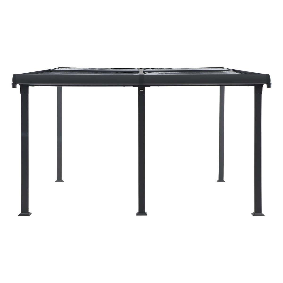 Pergola extensible ENOLIE Graphite 4 x 3,5 m - Structure et lames simples en aluminium et polycarbonate Graphite