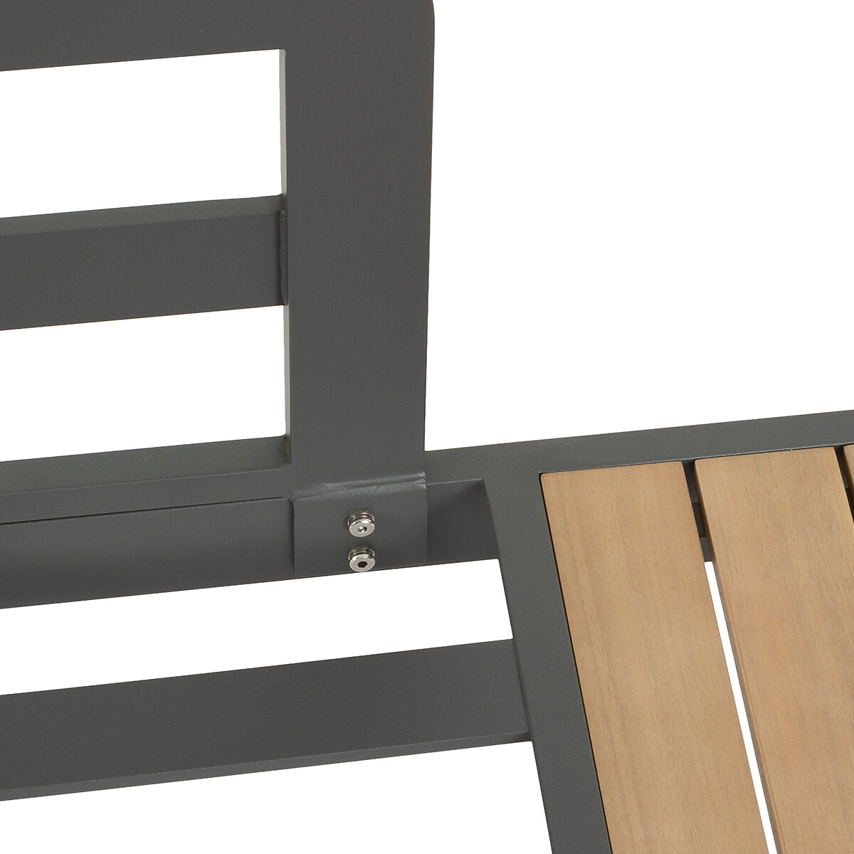 Salon d'angle de jardin PARADIZE Gris foncé & Graphite 6 places - Aluminium traité époxy, Acacia certifié FSC® Gris foncé / Graphite
