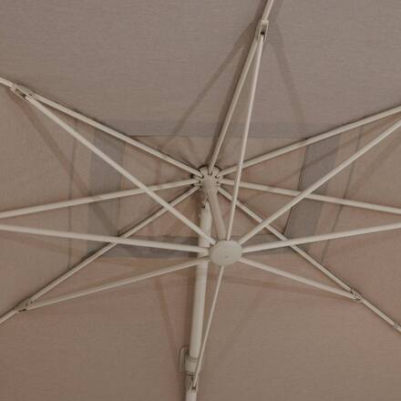 Parasol déporté rectangulaire inclinable MELHIA Lin / Argile 4 x 3 m - Aluminium traité époxy, Acier, Oléfine