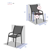 Ensemble table de jardin extensible + 10 fauteuils PIAZZA Graphite 10 places - Aluminium, ECP Graphite