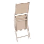 Lot de 4 chaises de jardin pliantes MODULA Lin & Argile Acier traité époxy, Texaline Lin / Argile