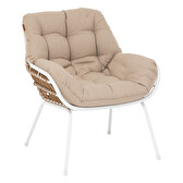Salon de jardin duo PAOPAO Beige & Blanc 2 places - Acier traité époxy, Traitement antirouille renforcé Beige / Blanc