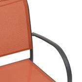 Fauteuil de jardin empilable PIAZZA Ambre & Graphite Aluminium traité époxy, Texaline Ambre / Graphite