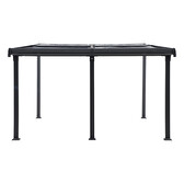 Pergola extensible ENOLIE Graphite 4 x 3,5 m - Structure et lames simples en aluminium et polycarbonate Graphite