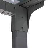 Pergola extensible ENOLIE Graphite 4 x 3,5 m - Structure et lames simples en aluminium et polycarbonate Graphite