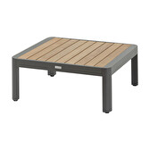 Salon d'angle de jardin PARADIZE Gris foncé & Graphite 6 places - Aluminium traité époxy, Acacia certifié FSC® Gris foncé / Graphite