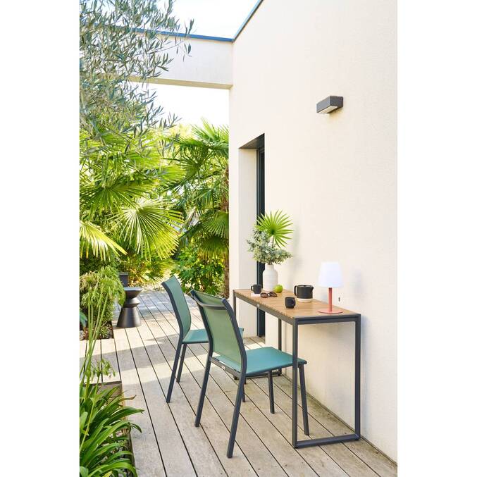 Chaise de jardin empilable ESSENTIA Vert olive & Graphite Aluminium traité époxy, Texaline Olive / Graphite