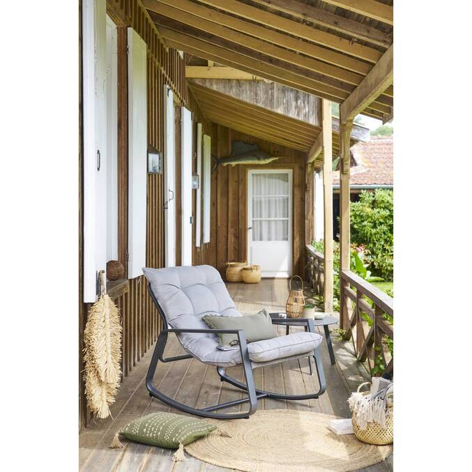 Fauteuil à bascule FELINIO Gris Acier traité époxy, Traitement antirouille renforcé14