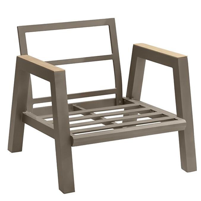 Fauteuil de salon de jardin AXIOME Praline Aluminium traité époxy, Texaline, Polyester Beige / Praline