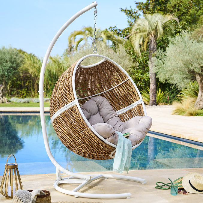 Pied pour chaise suspendue PANAO Blanc L. 113 x P. 113 x H. 210 cm - Acier traité époxy Blanc