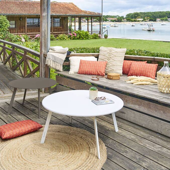Table D'Appoint Hespéride Saona - Diamètre 70cm Hauteur 40cm - Acier Époxy
