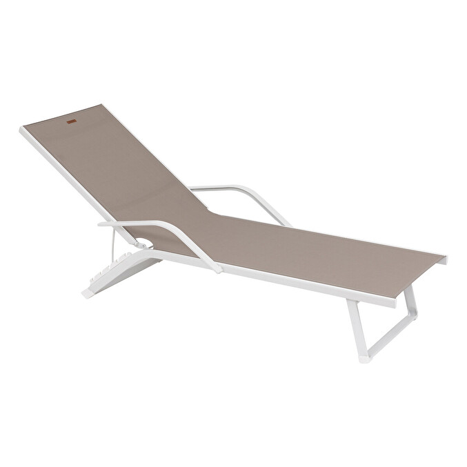 Transat BAYAMO Noisette & Blanc Aluminium traité époxy, Texaline Noisette / Blanc