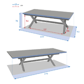 Ensemble table de jardin extensible AXIOME Effet bois honey + 10 fauteuils AXANT Praline 10 places - Aluminium traité époxy, ECP Honey / Praline
