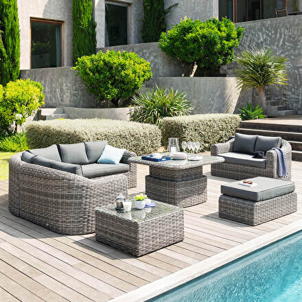 Chauffeuse De Jardin Hespéride 'Mooréa' - Coloris Terre D'Ombre - Dimensions 71x89x73 Cm - Avec Coussins D'Assise Et Dossier