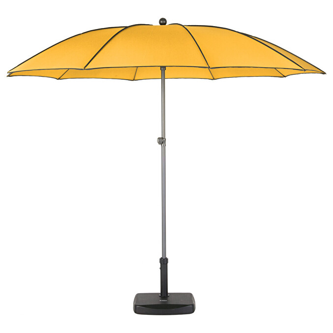 Parasol droit BOGOTA Safran + Housse de protection HAMBO 2,5 m - Acier traité époxy Safran