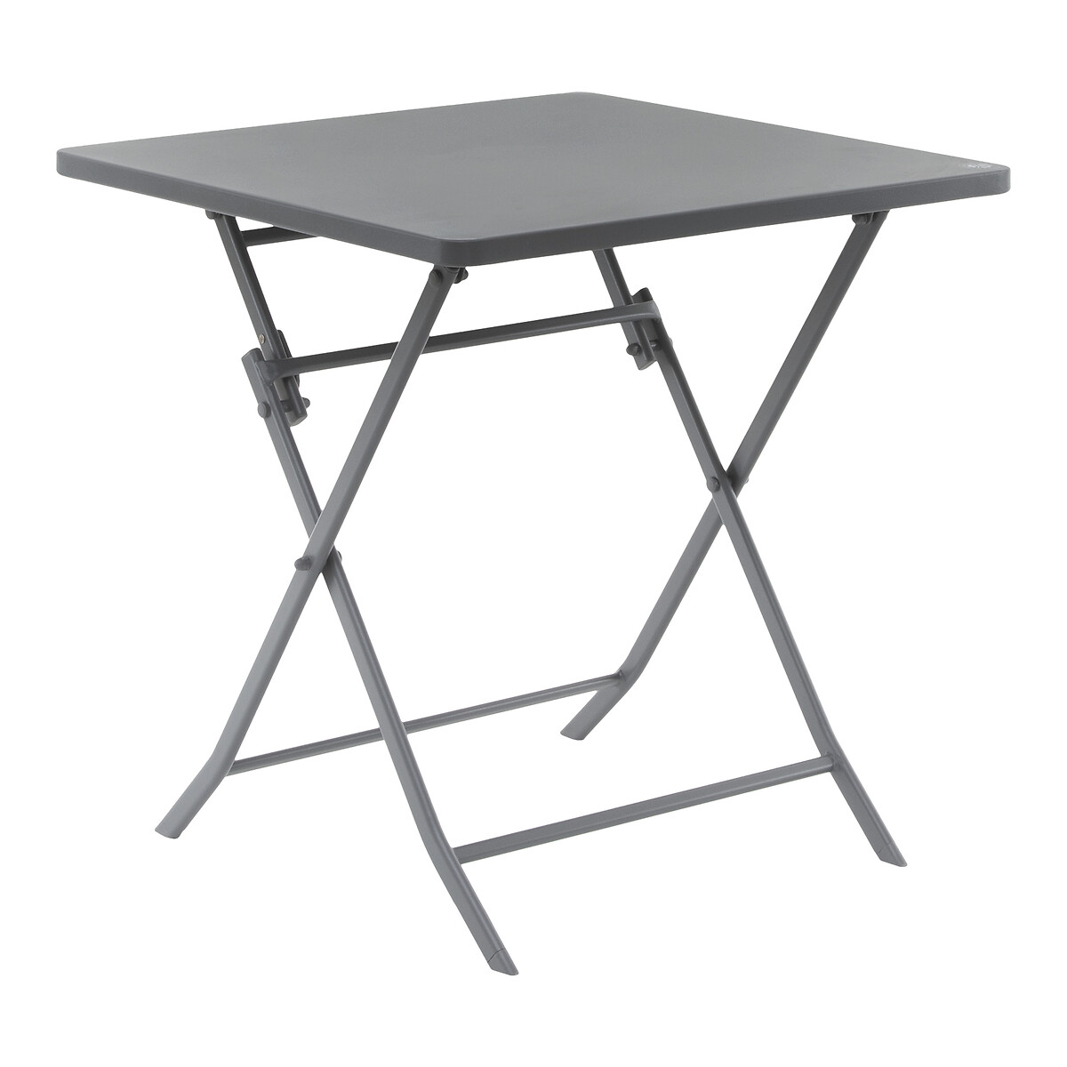 Ensemble table de jardin + 2 chaises GREENSBORO Roland-Garros Gris quartz 2 places - Acier traité époxy, Traitement antirouille renforcé Gris quartz
